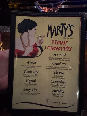 Menu photo 2 Marty's Martini Bar Chicago, IL Menu photo 2 Marty's Martini Bar Chicago, IL