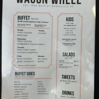 Wagon Wheel Grill - Lunch menu, including buffet pricing - Barbeque Near Me - Marshville, North Carolina Wagon Wheel Grill - Lunch menu, including buffet pricing - Barbeque Near Me - Marshville, North Carolina