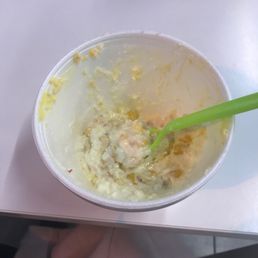 Half full of mayo. Yuk