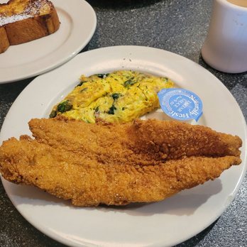 Thumbs Up Diner - catfish and spinach omelet - Breakfast & Brunch Near Me - Atlanta, Georgia Thumbs Up Diner - catfish and spinach omelet - Breakfast & Brunch Near Me - Atlanta, Georgia