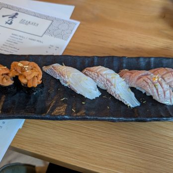 Show Izakaya - Japanese uni, sea bream and blue fin all good, very fresh - Japanese Near Me - Davis, California Show Izakaya - Japanese uni, sea bream and blue fin all good, very fresh - Japanese Near Me - Davis, California