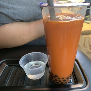 Bubble University - My nasty "thai tea" with a cup of sweetener for me to fix their f**k up myself! - Bubble Tea Near Me - Roseville, California Bubble University - My nasty "thai tea" with a cup of sweetener for me to fix their f**k up myself! - Bubble Tea Near Me - Roseville, California