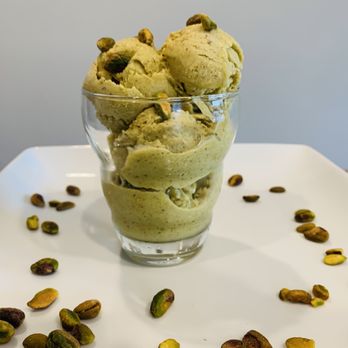 Chilled Coco - three scoops of ice cream with pistachios - Ice Cream & Frozen Yogurt Near Me - Katy, Texas Chilled Coco - three scoops of ice cream with pistachios - Ice Cream & Frozen Yogurt Near Me - Katy, Texas