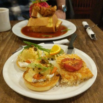 Jam Cafe on Beatty - Chicken and french toast and smoked salmon eggs benny - Breakfast & Brunch Near Me - Vancouver, British Columbia