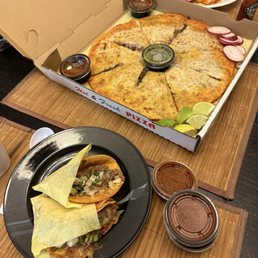 Quesataco and birria pizza Quesataco and birria pizza
