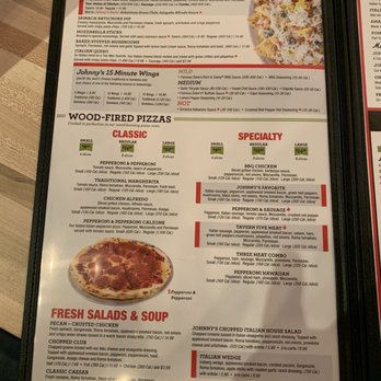 Johnny Carino's - Menu taken 8/28/2020 - Italian Near Me - Modesto, California