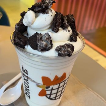 Bruxie - Folded milkshake. You can add toppings into your ice cream. This one had Oreos and chocolate chip cookie dough - Sandwiches Near Me - Costa Mesa, California Bruxie - Folded milkshake. You can add toppings into your ice cream. This one had Oreos and chocolate chip cookie dough - Sandwiches Near Me - Costa Mesa, California