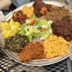 Ethiopia Restaurant - 2. Vegetarian Combination 16. Meat Combination