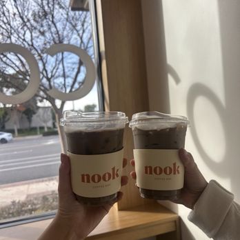 Nook coffee bar - hojicha latte - Coffee & Tea Near Me - Rancho Cucamonga, California Nook coffee bar - hojicha latte - Coffee & Tea Near Me - Rancho Cucamonga, California