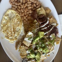 Chilaquiles with noticeable less protein than the second time I went Chilaquiles with noticeable less protein than the second time I went