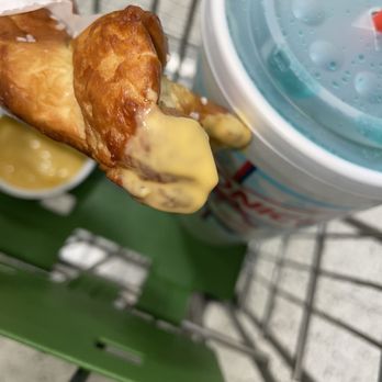 Sonic Drive-In - Warm pretzel with cheese and a Blue Raspberry Lemonade with Rainbow Candy - Burgers Near Me - Savannah, Georgia Sonic Drive-In - Warm pretzel with cheese and a Blue Raspberry Lemonade with Rainbow Candy - Burgers Near Me - Savannah, Georgia