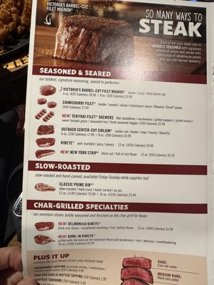 Menu photo 2 Outback Steakhouse San Antonio, TX Menu photo 2 Outback Steakhouse San Antonio, TX