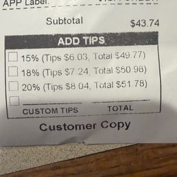Cost for two lunch plates with a Premium Roll. Prior to tipping. Not the worth it, since the food was very bland and served barely warm. Cost for two lunch plates with a Premium Roll. Prior to tipping. Not the worth it, since the food was very bland and served barely warm.