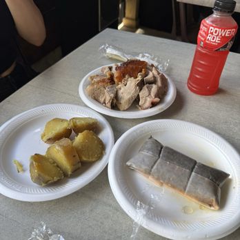 Angelitos Place - Sweet potato, a pound of pork and tamale - Puerto Rican Near Me - Trujillo Alto, Puerto Rico