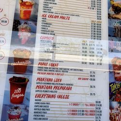 Raspados Ruben's - Menu