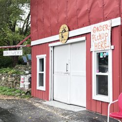 This is the barn you go inside and there's Dan ready to serve you his very own small batch beers
