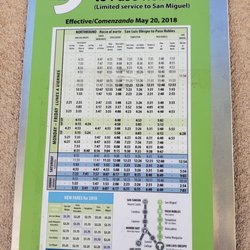 Atascadero Regioal Transit Center - Schedule on the wall