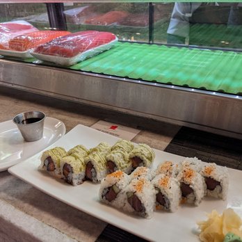 One Flew South - Kamikaze roll and a spicy tuna roll - New American Near Me - Atlanta, Georgia One Flew South - Kamikaze roll and a spicy tuna roll - New American Near Me - Atlanta, Georgia