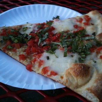 More Home Slice Pizza - Basil and Tomato pizza - Pizza Near Me - Austin, Texas