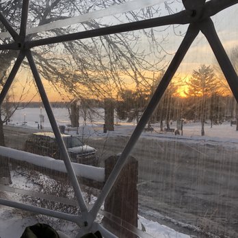 Pier 500 - Sunset Over Looking The Waterfront Through The Igloo - American Near Me - Hudson, Wisconsin