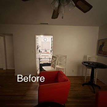 Dominguez Construction - Before. Wall between living room and kitchen. - General Contractors Near Me