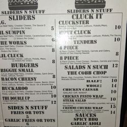 Fraternal Order of Eagle's - GOOD GOOD menu.