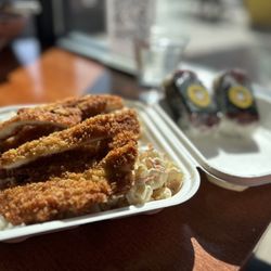 Mochiko Hawaiian BBQ and Deli - Chicken Katsu and 2 Spam Musubi.