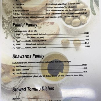 Pita House - Lots of variety on this menu. - Greek Near Me - Bakersfield, California
