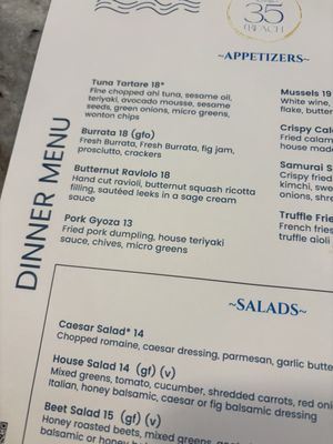 Menu photo 1 35 Beach Manchester-by-the-Sea, MA