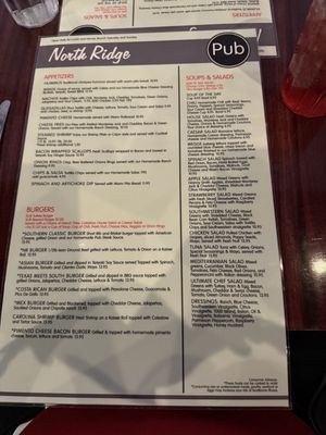 Menu photo 2 North Ridge Pub Raleigh, NC Menu photo 2 North Ridge Pub Raleigh, NC