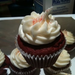 Red Velvet Cupcake with Cream Cheese Frosting.