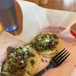 Two soft tacos asada Two soft tacos asada