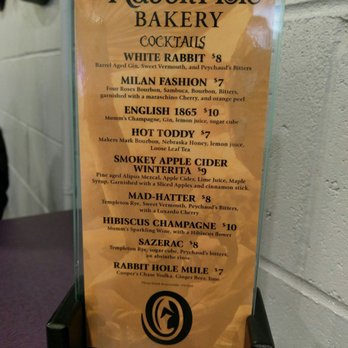 The Rabbit Hole Bakery - Cocktail list. - Bakeries Near Me - Lincoln, Nebraska The Rabbit Hole Bakery - Cocktail list. - Bakeries Near Me - Lincoln, Nebraska