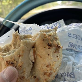 Bagels & Beyond - Onion bagel with vegetable cream cheese - Bagels Near Me - West Yarmouth, Massachusetts
