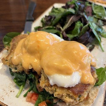 First Watch - Crab cake Benedict - Waffles Near Me - Falls Church, Virginia