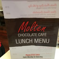 Molten Chocolate Cafe - Menu