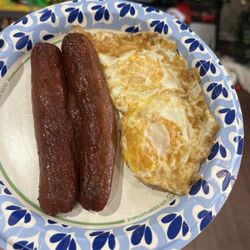 White Corner - Half smoke with sunny side up egg