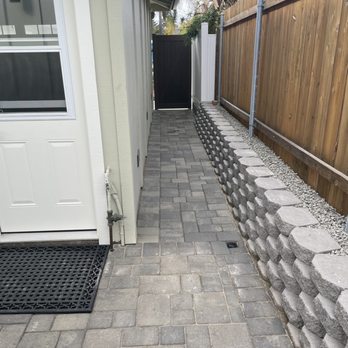 Quality Pools and Pavers - Walkway with French drainage and retaining wall. - Landscaping Near Me - El Cajon, California Quality Pools and Pavers - Walkway with French drainage and retaining wall. - Landscaping Near Me - El Cajon, California