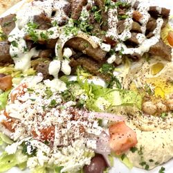 Gyro Grill - Lamb/beef gyro platter - theres a ton of rice under that PILE of meat!