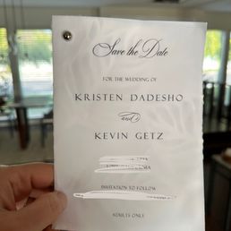 Custom wedding invitations.