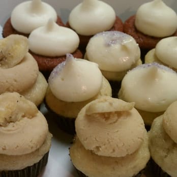 Happy Bakeshop - mini red velvet, lavender and peanut butter banana cupcakes! - Bakeries Near Me - Denver, Colorado Happy Bakeshop - mini red velvet, lavender and peanut butter banana cupcakes! - Bakeries Near Me - Denver, Colorado