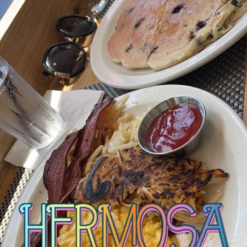 Martha's - 2 Two Eggs Any Style w/ bacon; Blueberry Pancakes - American Near Me - Hermosa Beach, California