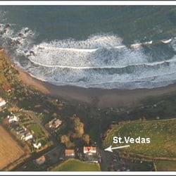 St Vedas Surf School and Shop - A photo from St Vedas website so you can see the location better down at Coldingham Bay #Yelplife