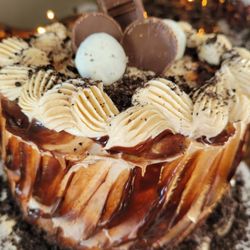 The Cottage Kitchen - 6" Double Layer Chocolate Cake with Ganache and Peanut Butter Buttercream Frosting