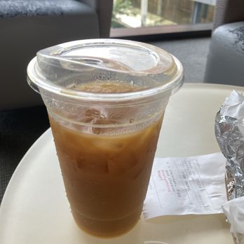 Restoration Coffee - Large Iced caramel coffee with almond milk - Coffee & Tea Near Me - Bridgewater, Massachusetts