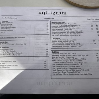 Milligram - Menu 7/15/23 - Cafes Near Me - Costa Mesa, California Milligram - Menu 7/15/23 - Cafes Near Me - Costa Mesa, California