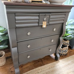 The Hidden Acorn - Refinished furniture is labeled with Fusion Mineral Paint colors