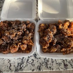 Wong's Express - That's two orders of their $9 sesame chicken