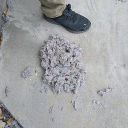 Matted lint blockage removed from dryer vent. Matted lint blockage removed from dryer vent.