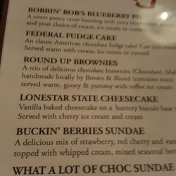 Cattlemen's Association - Pudding menu. Decent selection plus shakes and several ice cream flavors to choose.